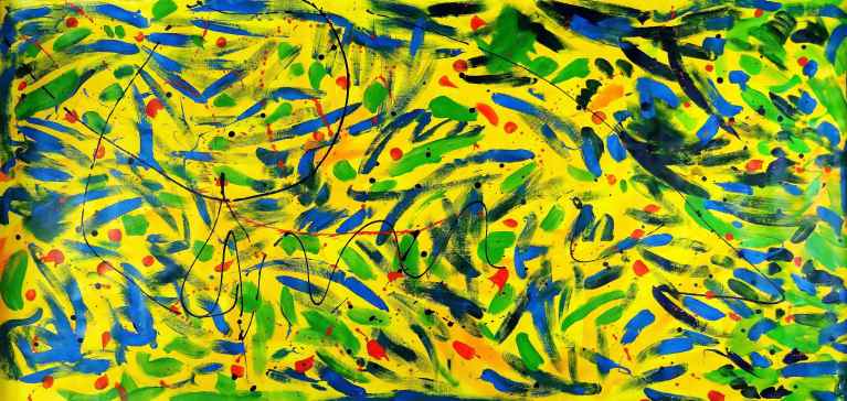 Series brush strokes No. 07/ 2015   Acrylic on unstretched canvas 100x 213 cm